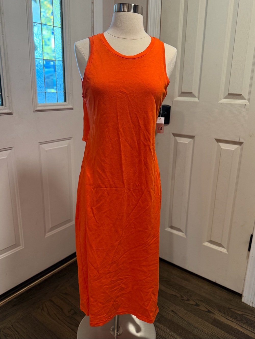 GAP Orange Sleeveless Midi Dress